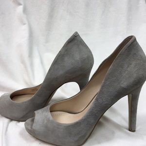 BCBGeneration Gray Suede Heels